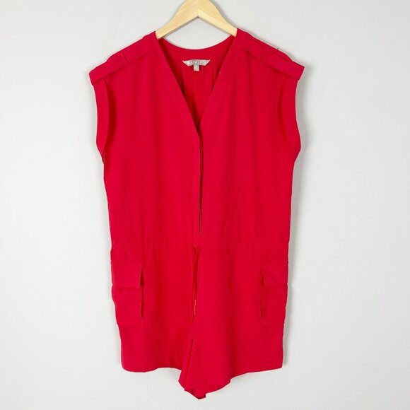 Athleta Sutton Romper Hibiscus Red Performance Athleisure Size 12 Women's - Picture 2 of 4